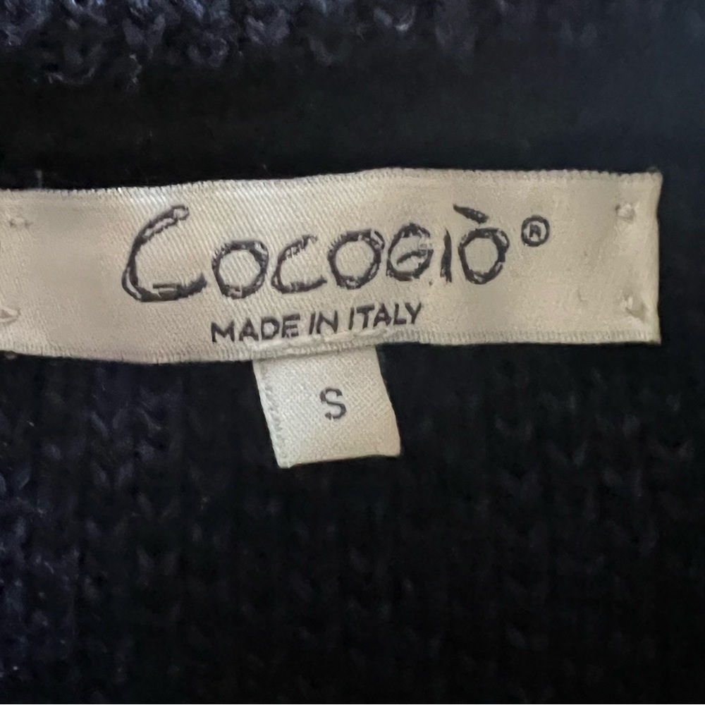 Cocogio made in Italy Navy Blue Wool Blend Trench Coat with High Collar Womens S - Picture 7 of 7